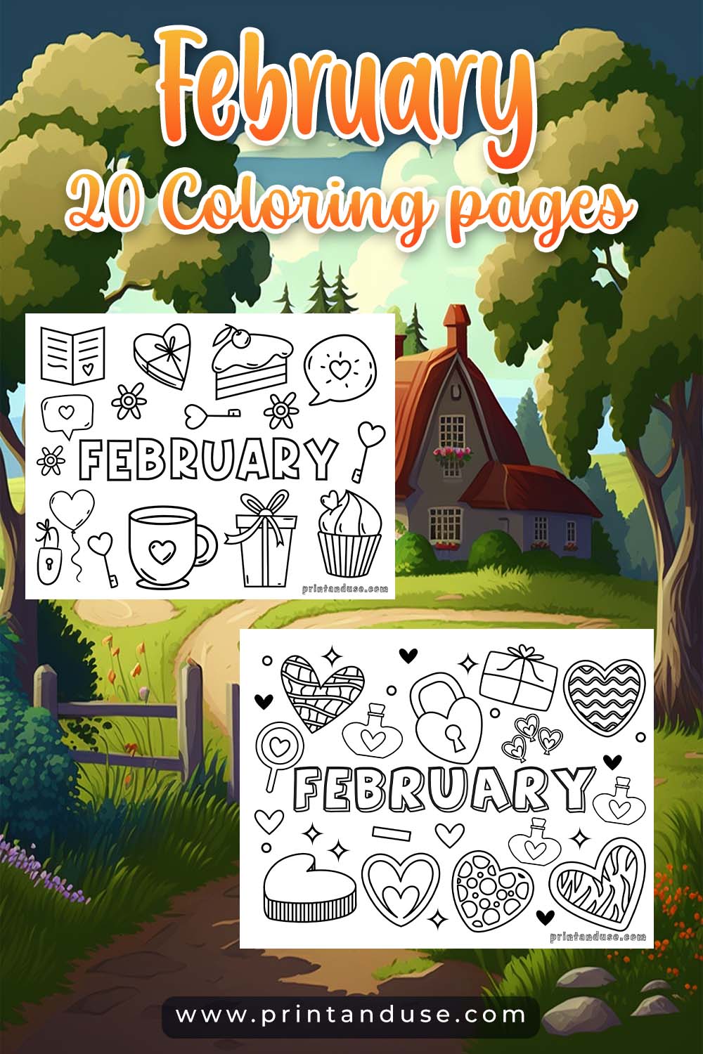 February Coloring Page