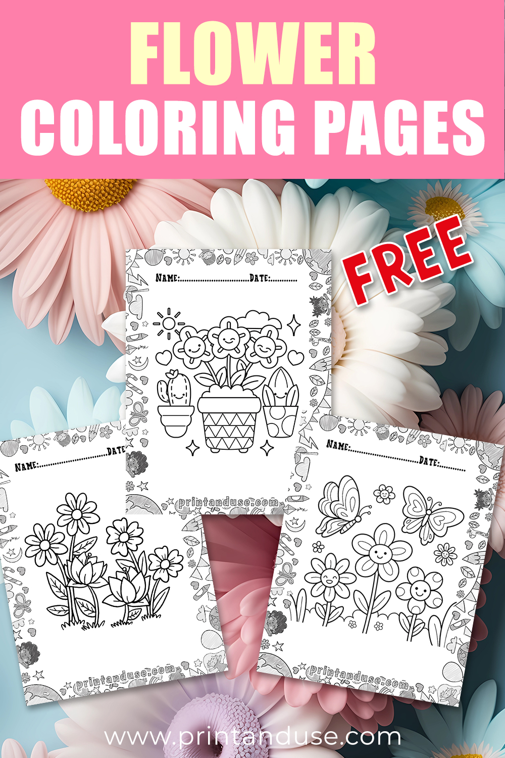 Flower Coloring Pages For Kids