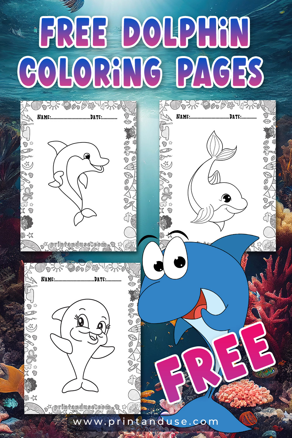 Dolphin Coloring Pages For Kids