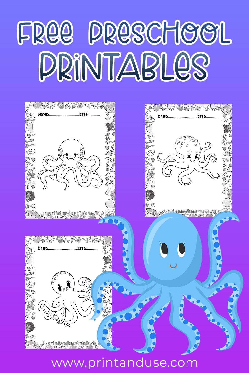 Octopus Coloring Pages For Kids