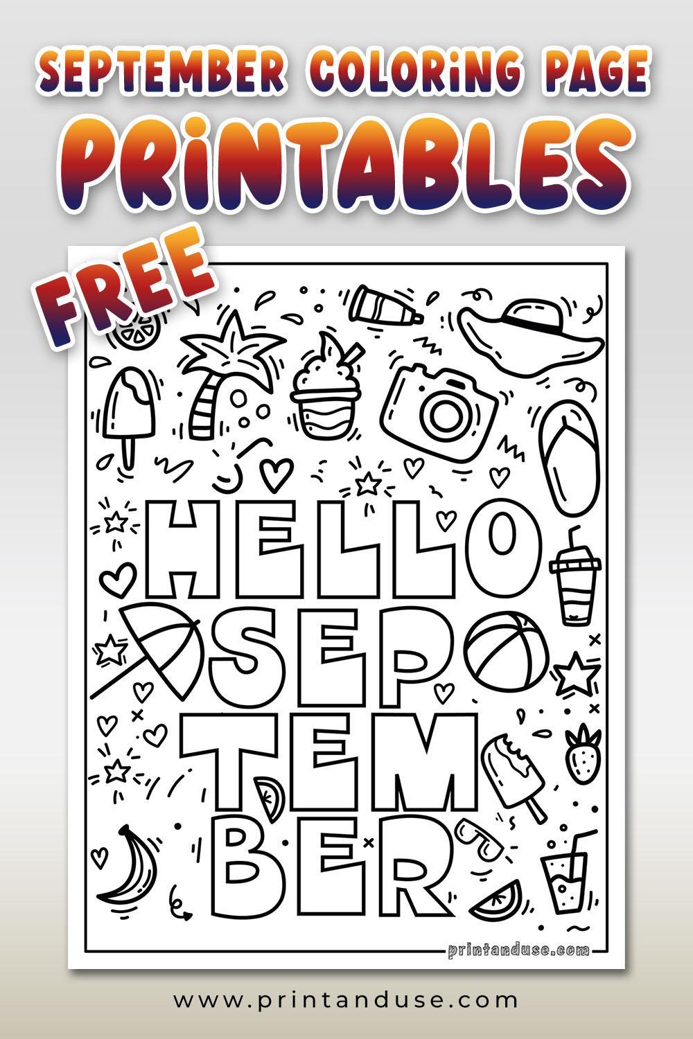 September Coloring Page