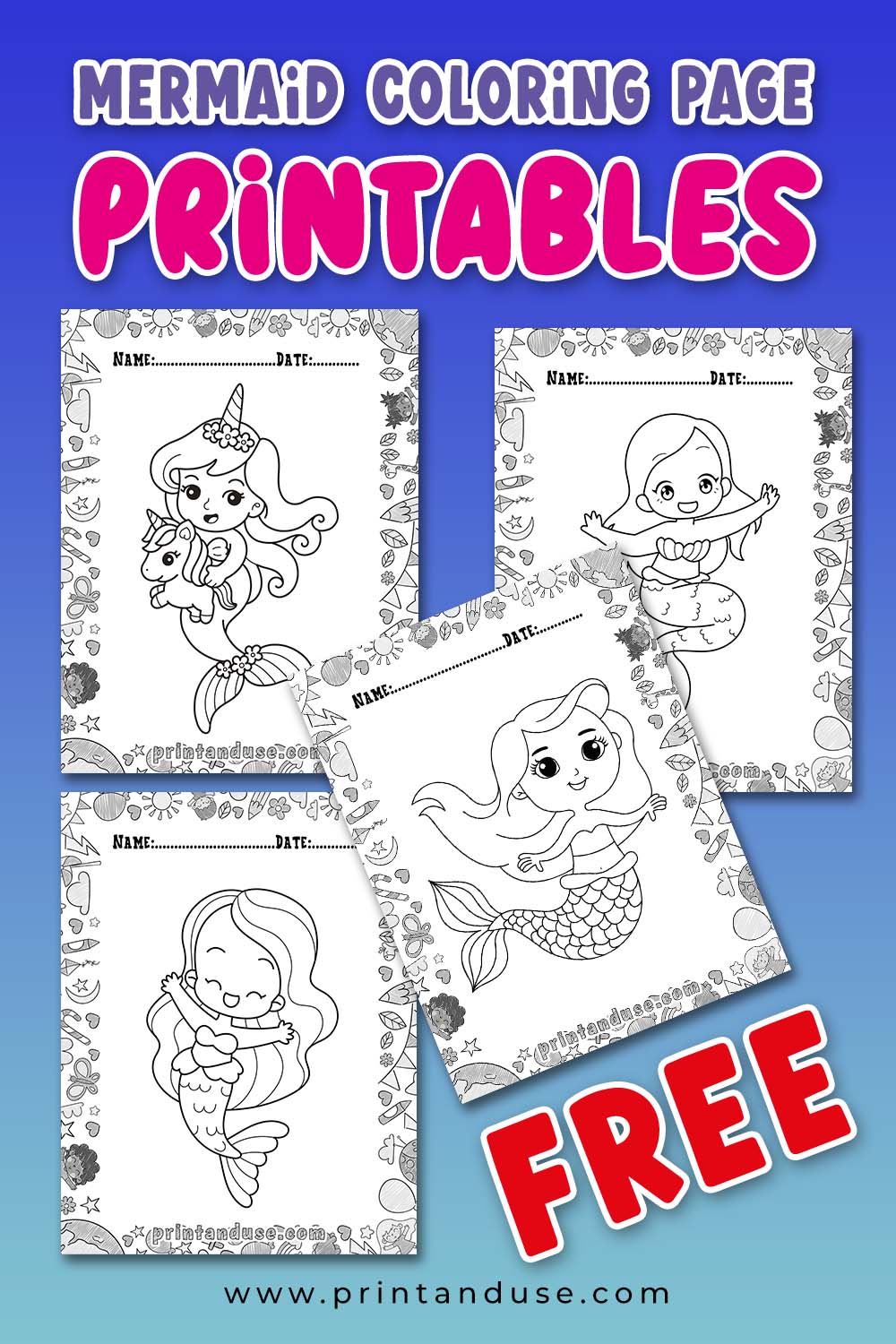 Mermaid Coloring Page