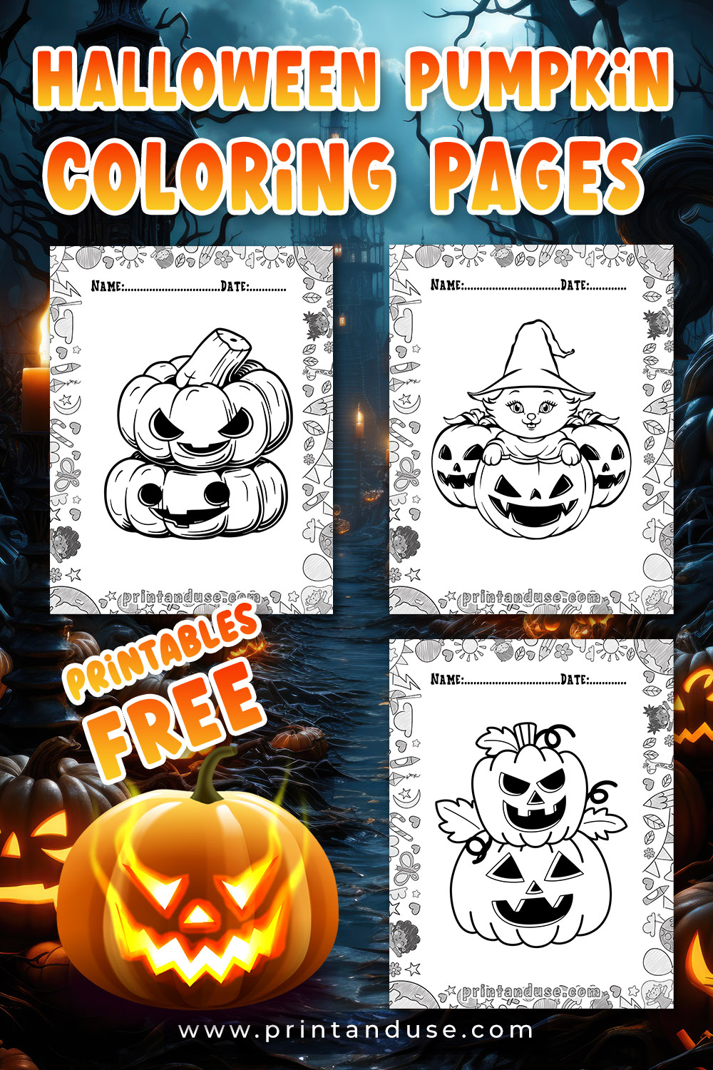 Halloween Pumpkin Coloring Page