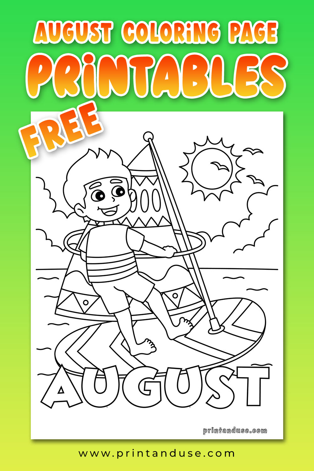 August Coloring Page