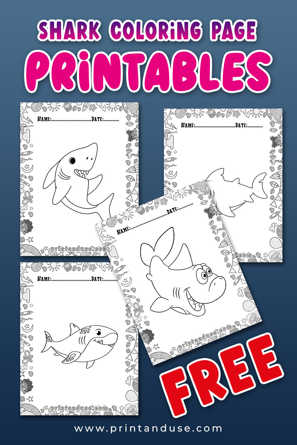 Free Shark Coloring Pages