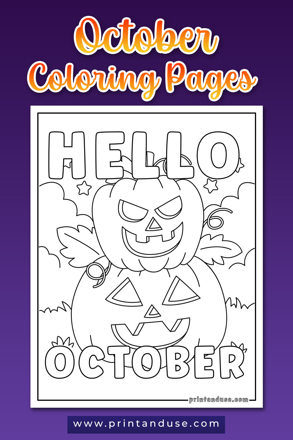 October Coloring Pages Kids